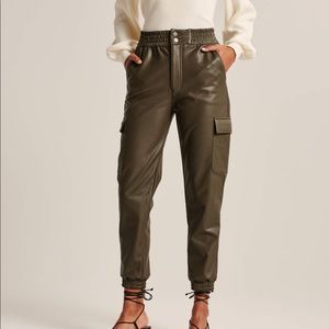 A&F Vegan Leather Cargo Joggers